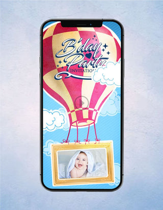 Hot Air Balloon Birthday Invitation Video