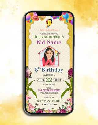 Housewarming &amp; Birthday Invitation Card