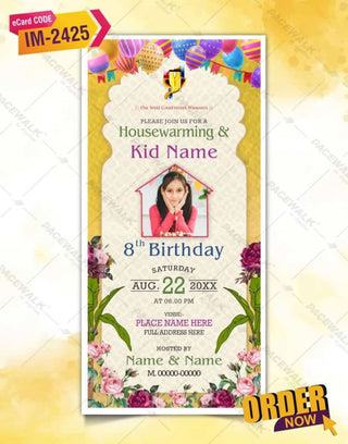 Housewarming &amp; Birthday Invitation Card