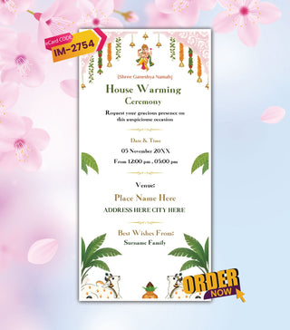 Housewarming Ceremony Invite Card