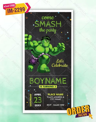 Hulk Birthday Party Invitations