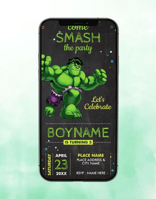 Hulk Birthday Party Invitations