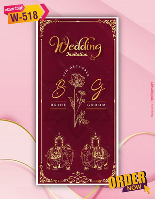 Indian Caricature Wedding Invitation Pdf Card