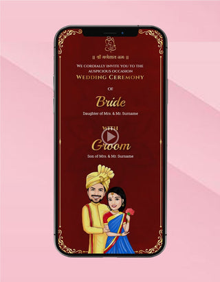 Indian Caricature Wedding Invitation Video