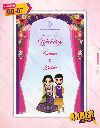 Indian Wedding Welcome Sign Board Design