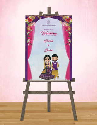 Indian Wedding Welcome Sign Board Design