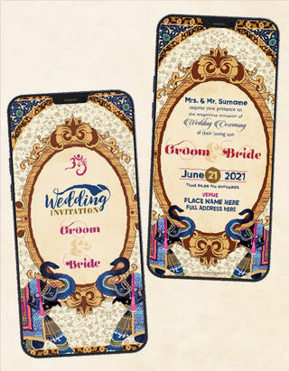 Indian Mughal Wedding Card Invitation