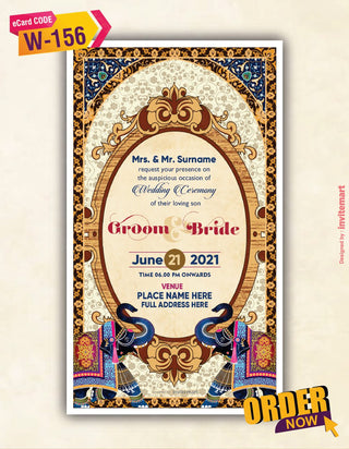 Indian Mughal Wedding Card Invitation