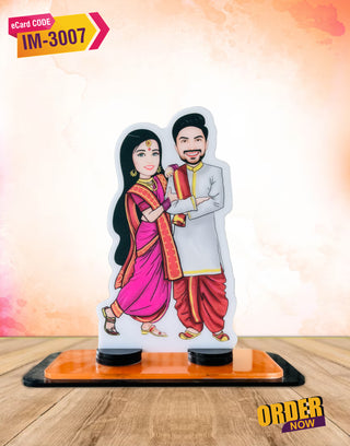 Indian Wedding Couple Caricature 