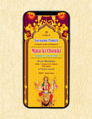 Invitation Card For Mata ki Chowki 