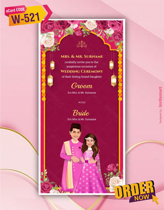 Jain Caricature Multiple Function Wedding Invitation Pdf