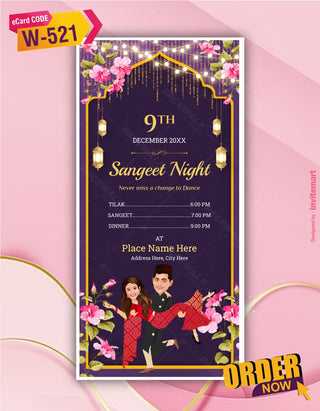 Jain Caricature Multiple Function Wedding Invitation Pdf