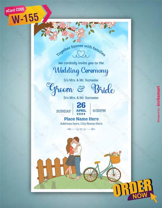 Kissing Couple Wedding Invitation Card |