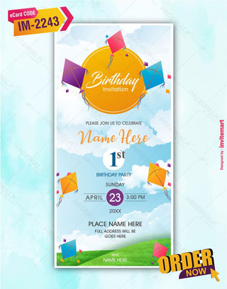 Kite Birthday Invitations 