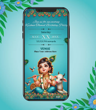 Krishna Birthday Invitation Card