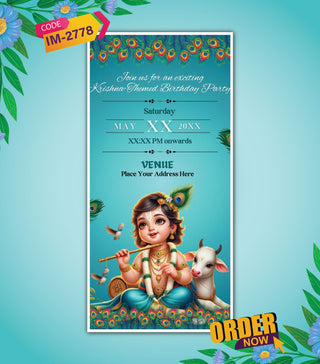 Krishna Birthday Invitation Card
