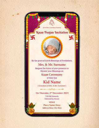 Kuan Poojan Invitation 