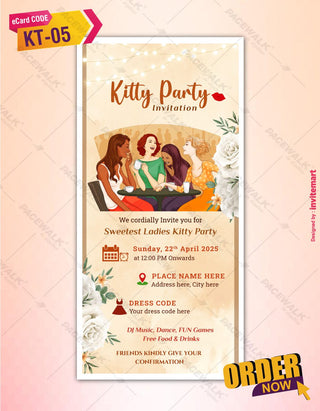 Ladies Kitty Party Invitation Card 