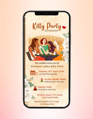 Ladies Kitty Party Invitation Card 