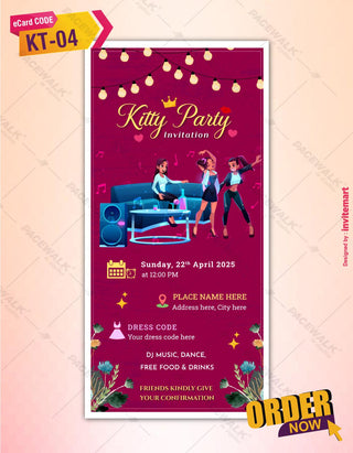 Ladies Kitty Party Invitation 