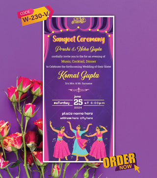 Ladies Sangeet Ceremony Invitation Video