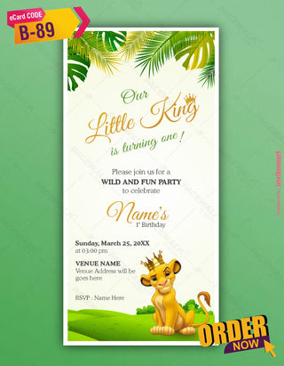 Lion King Birthday Invitations 