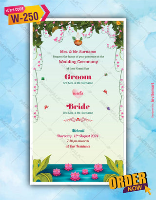 Little Radha Krishna Theme Wedding Card 