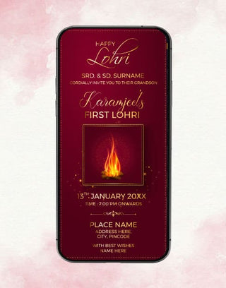 Lohri Invitation Card