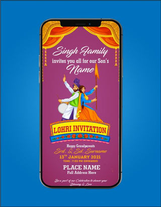 Lohri Invitation Card for WhatsApp 