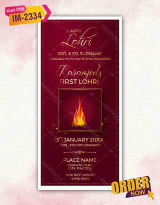 Lohri Invitation Card