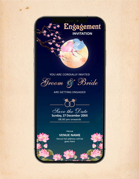 Love Birds Engagement Party Invitation 