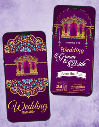 Marwari Theme Wedding Invitation eCard 