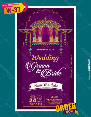 Marwari Theme Wedding Invitation eCard 