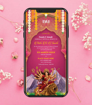 Mata Ki Chowki Invitation Card 