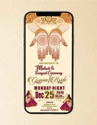 Mehndi Invitation ecard