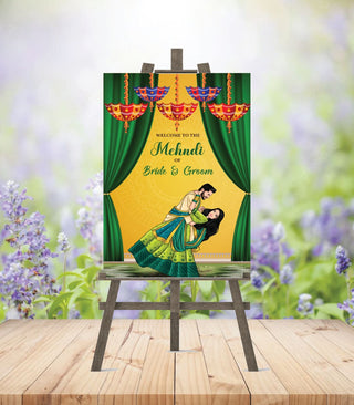 Mehndi Ceremony Welcome Board 