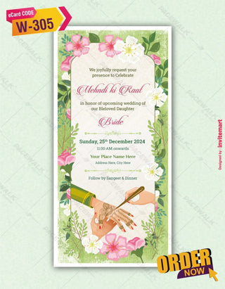 Mehndi Ki Raat Invitation