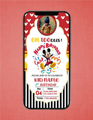 Mickey Mouse Birthday Invitation Card Templates 