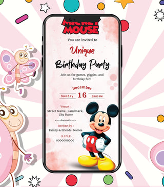 Mickey Mouse Birthday Party E-Cards 
