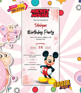 Mickey Mouse Birthday Party E-Cards 