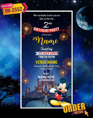 Mickey Mouse Birthday Invitation Card