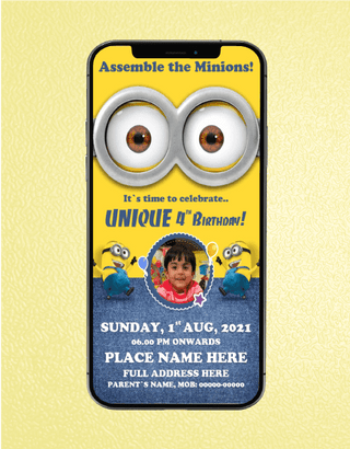 Minions Invitation Card With Photo 