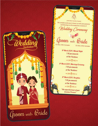 Modern Hindu Wedding Invitation Card 