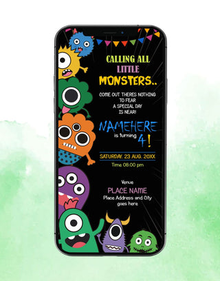 Monsters Birthday Invitation 