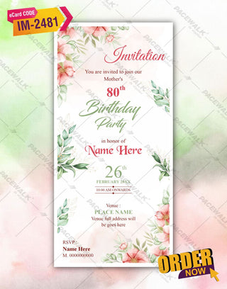 Mother Birthday Invitations 