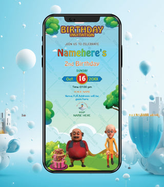 Motu Patlu Birthday Invitation Video