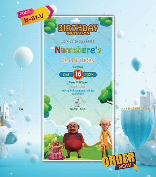 Motu Patlu Birthday Invitation Video