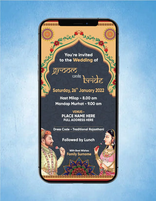 Mughal Art Wedding Invite 