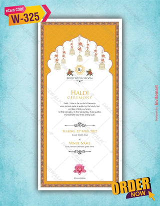 Mughal Theme Wedding Invitation PDF Cards 