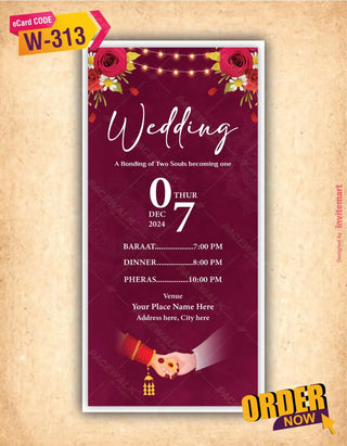 Multiple Events Cartoon Wedding Invite PDF Cards 